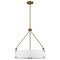 Nuvo Halter 4-Light Pendant, E26 60W -Natural Brass, White Fabric Shade 60/7691 - alternate 2